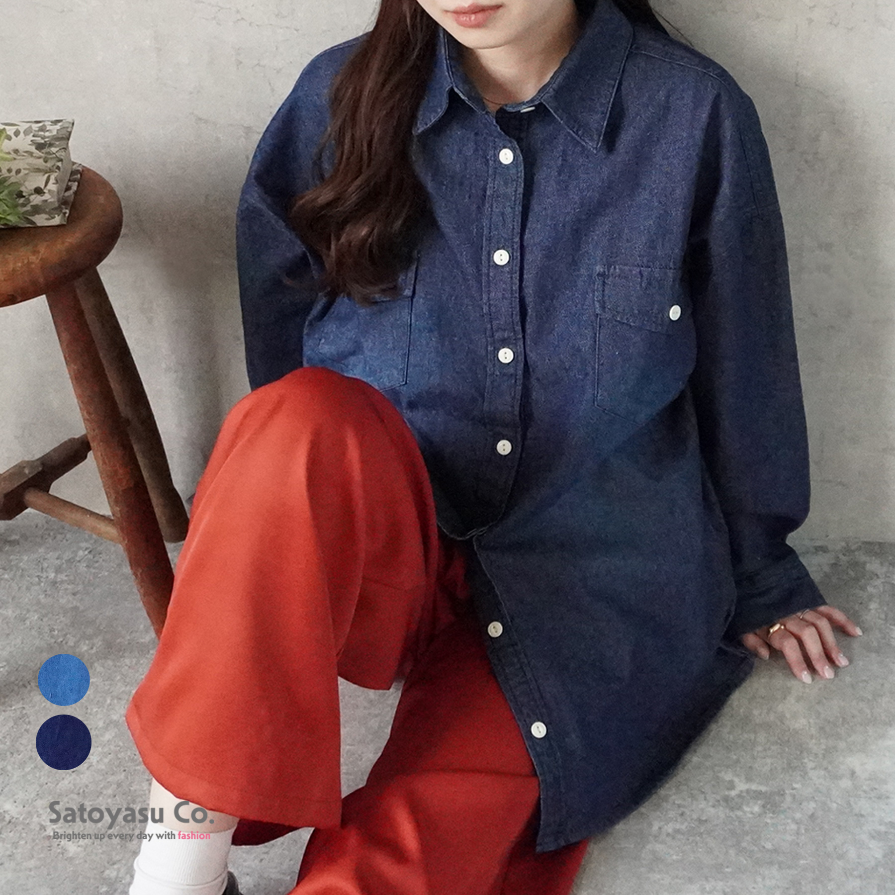 E-6510  オーバーデニムシャツ