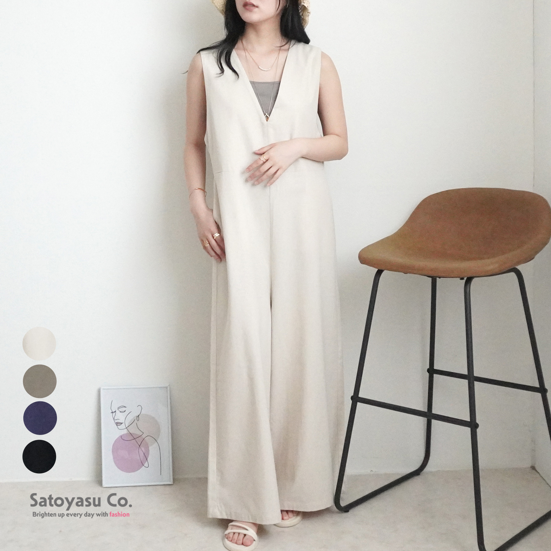 n-6559　綿麻サロペット